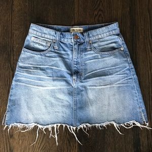 Madewell Distressed Denim Skirt